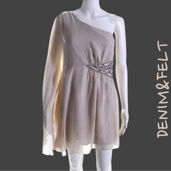 Free People Beige Dancing Moonlight Formal/Semi Formal Beaded/Jeweled Dress| EUC - Picture 5 of 10